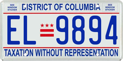 DC license plate EL9894