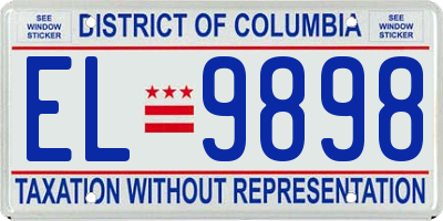 DC license plate EL9898