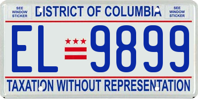 DC license plate EL9899