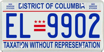 DC license plate EL9902
