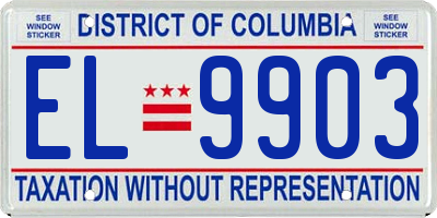 DC license plate EL9903