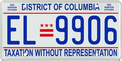 DC license plate EL9906