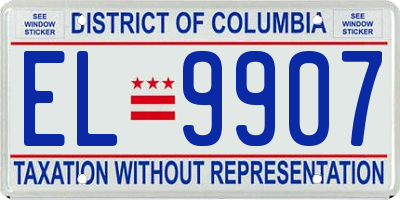DC license plate EL9907