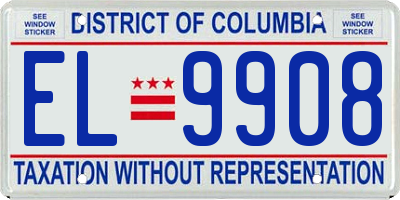 DC license plate EL9908