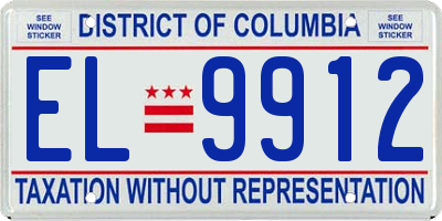DC license plate EL9912