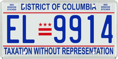 DC license plate EL9914
