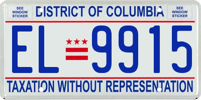 DC license plate EL9915