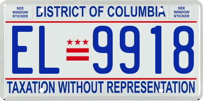 DC license plate EL9918