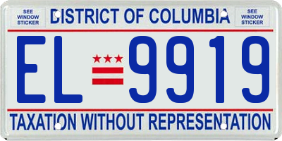 DC license plate EL9919