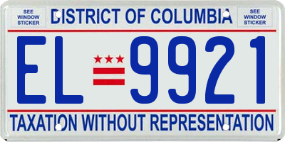 DC license plate EL9921