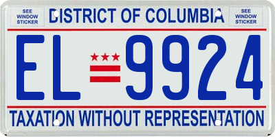 DC license plate EL9924