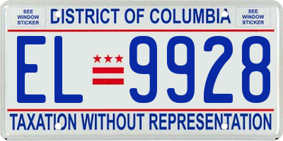 DC license plate EL9928