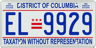 DC license plate EL9929
