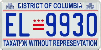 DC license plate EL9930