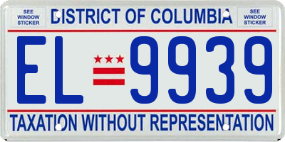 DC license plate EL9939