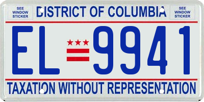 DC license plate EL9941