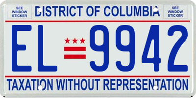 DC license plate EL9942