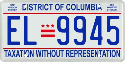 DC license plate EL9945