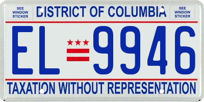 DC license plate EL9946