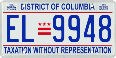 DC license plate EL9948