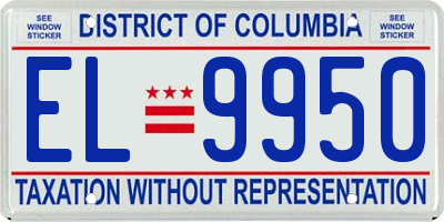DC license plate EL9950