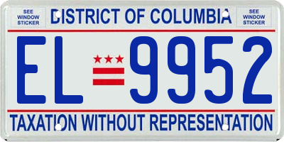DC license plate EL9952
