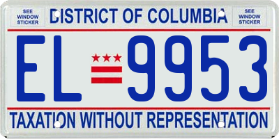 DC license plate EL9953