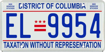 DC license plate EL9954