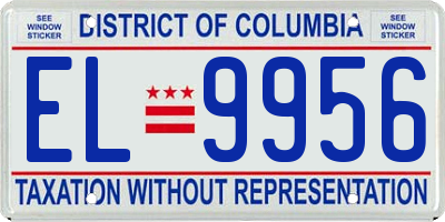 DC license plate EL9956