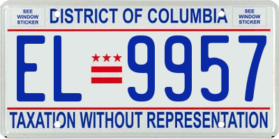 DC license plate EL9957
