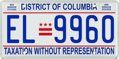 DC license plate EL9960