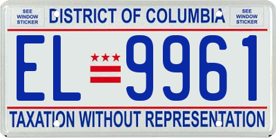 DC license plate EL9961