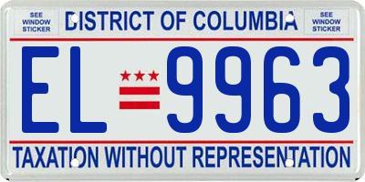 DC license plate EL9963