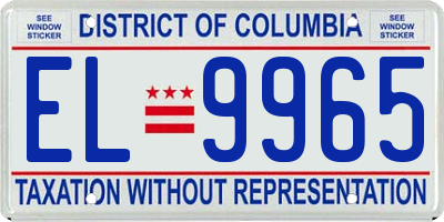 DC license plate EL9965