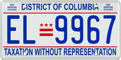 DC license plate EL9967