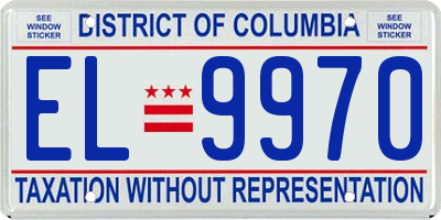 DC license plate EL9970