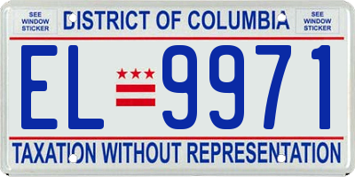 DC license plate EL9971