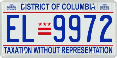 DC license plate EL9972