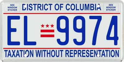 DC license plate EL9974