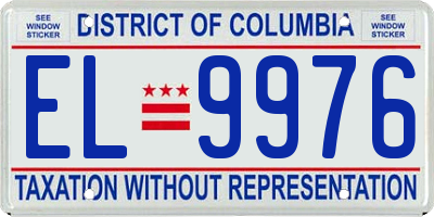 DC license plate EL9976