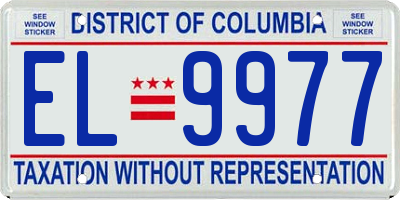 DC license plate EL9977