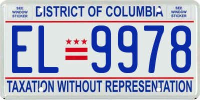 DC license plate EL9978