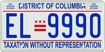 DC license plate EL9990