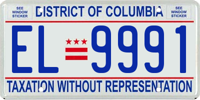 DC license plate EL9991