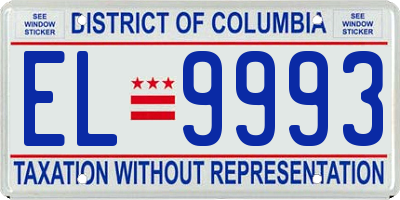 DC license plate EL9993