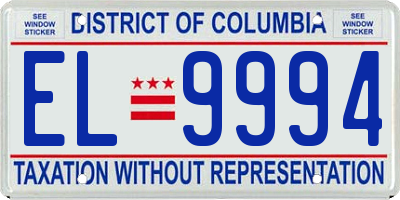 DC license plate EL9994