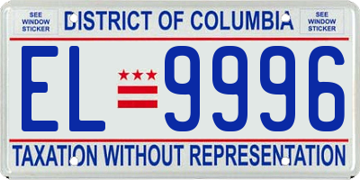 DC license plate EL9996