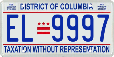 DC license plate EL9997