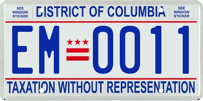 DC license plate EM0011