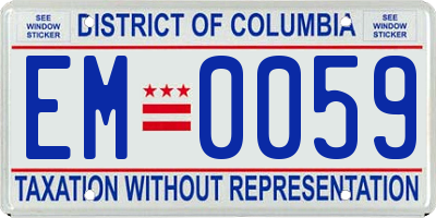 DC license plate EM0059